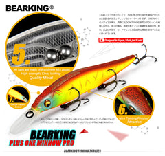 Great Discount!Retail fishing lures,assorted colors quality Minnow 110mm 14g,Tungsten ball bearking 2017 model crank bait