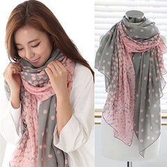 Women's Long Candy Scarf Gradual Color Round Dots scarves for shawls girl harp shawls scarves Wraps Stole Soft Scarves 2 Colors