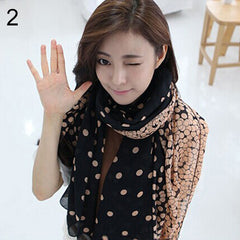 Women's Long Candy Scarf Gradual Color Round Dots scarves for shawls girl harp shawls scarves Wraps Stole Soft Scarves 2 Colors