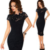 Image of Vfemage Womens Elegant Sexy Crochet Hollow Out Pinup Party Evening Special Occasion Sheath Fitted Vestidos Dress 4272