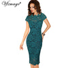 Image of Vfemage Womens Elegant Sexy Crochet Hollow Out Pinup Party Evening Special Occasion Sheath Fitted Vestidos Dress 4272