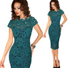 Image of Vfemage Womens Elegant Sexy Crochet Hollow Out Pinup Party Evening Special Occasion Sheath Fitted Vestidos Dress 4272