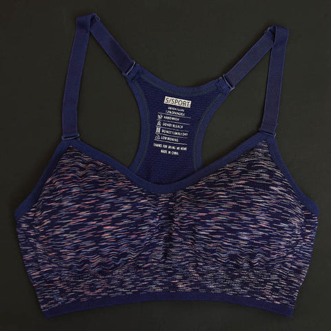 Women Fitness Yoga Sports Bra For Running Gym Adjustable Spaghetti Straps Padded Top Seamless Top Athletic Vest S M L