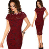 Image of Vfemage Womens Elegant Sexy Crochet Hollow Out Pinup Party Evening Special Occasion Sheath Fitted Vestidos Dress 4272