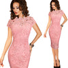 Image of Vfemage Womens Elegant Sexy Crochet Hollow Out Pinup Party Evening Special Occasion Sheath Fitted Vestidos Dress 4272