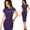 Image of Vfemage Womens Elegant Sexy Crochet Hollow Out Pinup Party Evening Special Occasion Sheath Fitted Vestidos Dress 4272