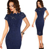 Image of Vfemage Womens Elegant Sexy Crochet Hollow Out Pinup Party Evening Special Occasion Sheath Fitted Vestidos Dress 4272