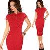 Image of Vfemage Womens Elegant Sexy Crochet Hollow Out Pinup Party Evening Special Occasion Sheath Fitted Vestidos Dress 4272