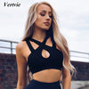 Image of Vertvie Sexy Women Halter Yoga Bra Strappy Sport Bras Push Up Shockproof Sport Bra Vest Tank Tops Fitness Running Workout Bra