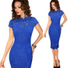 Image of Vfemage Womens Elegant Sexy Crochet Hollow Out Pinup Party Evening Special Occasion Sheath Fitted Vestidos Dress 4272