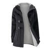 Image of Women's Fashion Trench Coat Autumn Thick Lining Winter Jacket Overcoat Female Casual Long Hooded Coat Zipper Horn Button Outwear