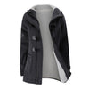 Image of Women's Fashion Trench Coat Autumn Thick Lining Winter Jacket Overcoat Female Casual Long Hooded Coat Zipper Horn Button Outwear