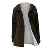 Image of Women's Fashion Trench Coat Autumn Thick Lining Winter Jacket Overcoat Female Casual Long Hooded Coat Zipper Horn Button Outwear