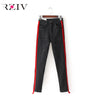 Image of RZIV 2017 jeans woman casual stretch denim solid color stitching waist black jeans and skinny jeans trouser