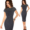 Image of Vfemage Womens Elegant Sexy Crochet Hollow Out Pinup Party Evening Special Occasion Sheath Fitted Vestidos Dress 4272