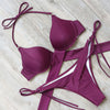 Image of RXRXCOCO Sexy Bandage Bikinis Push Up Swimwear Women Swimsuit Brazilian Bikini Set 2018 Summer Solid Bathing Suit Low Waist Suit