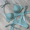 Image of RXRXCOCO Sexy Bandage Bikinis Push Up Swimwear Women Swimsuit Brazilian Bikini Set 2018 Summer Solid Bathing Suit Low Waist Suit