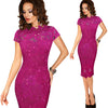 Image of Vfemage Womens Elegant Sexy Crochet Hollow Out Pinup Party Evening Special Occasion Sheath Fitted Vestidos Dress 4272