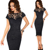 Image of Vfemage Womens Elegant Sexy Crochet Hollow Out Pinup Party Evening Special Occasion Sheath Fitted Vestidos Dress 4272
