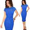 Image of Vfemage Womens Elegant Sexy Crochet Hollow Out Pinup Party Evening Special Occasion Sheath Fitted Vestidos Dress 4272