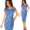 Image of Vfemage Womens Elegant Sexy Crochet Hollow Out Pinup Party Evening Special Occasion Sheath Fitted Vestidos Dress 4272